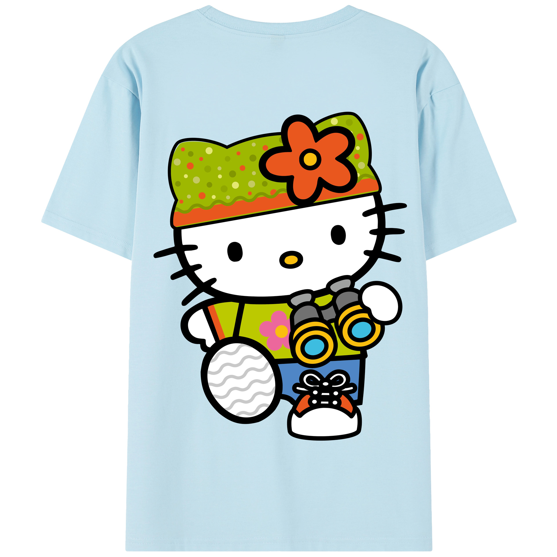 （画像用） Hello Kitty ハローキティ 綿100％半袖Tシャツ（背面プリント）
